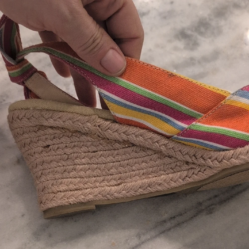 Coldwater Creek Colorful Striped Espadrilles